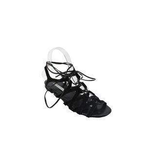 Duccio Venturi Womens Suede Soft Textured Strapped Tied Sandals Black Size 7